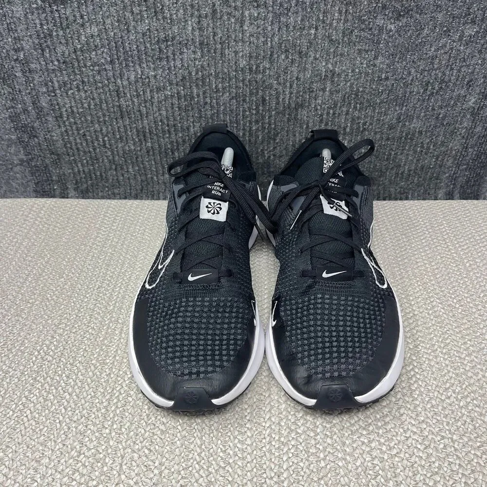 Nike Interact Run Black White Athletic Running Shoes Mens 12 FD2291-001